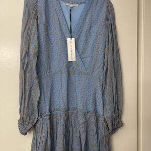 Karina Grimaldi Blue Ruffled Tiered Sundress